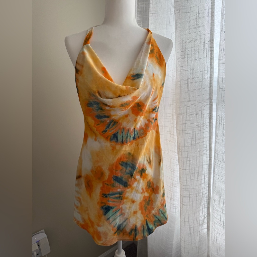 Hello Molly Tie-Dye Halter Dress 🧡💛